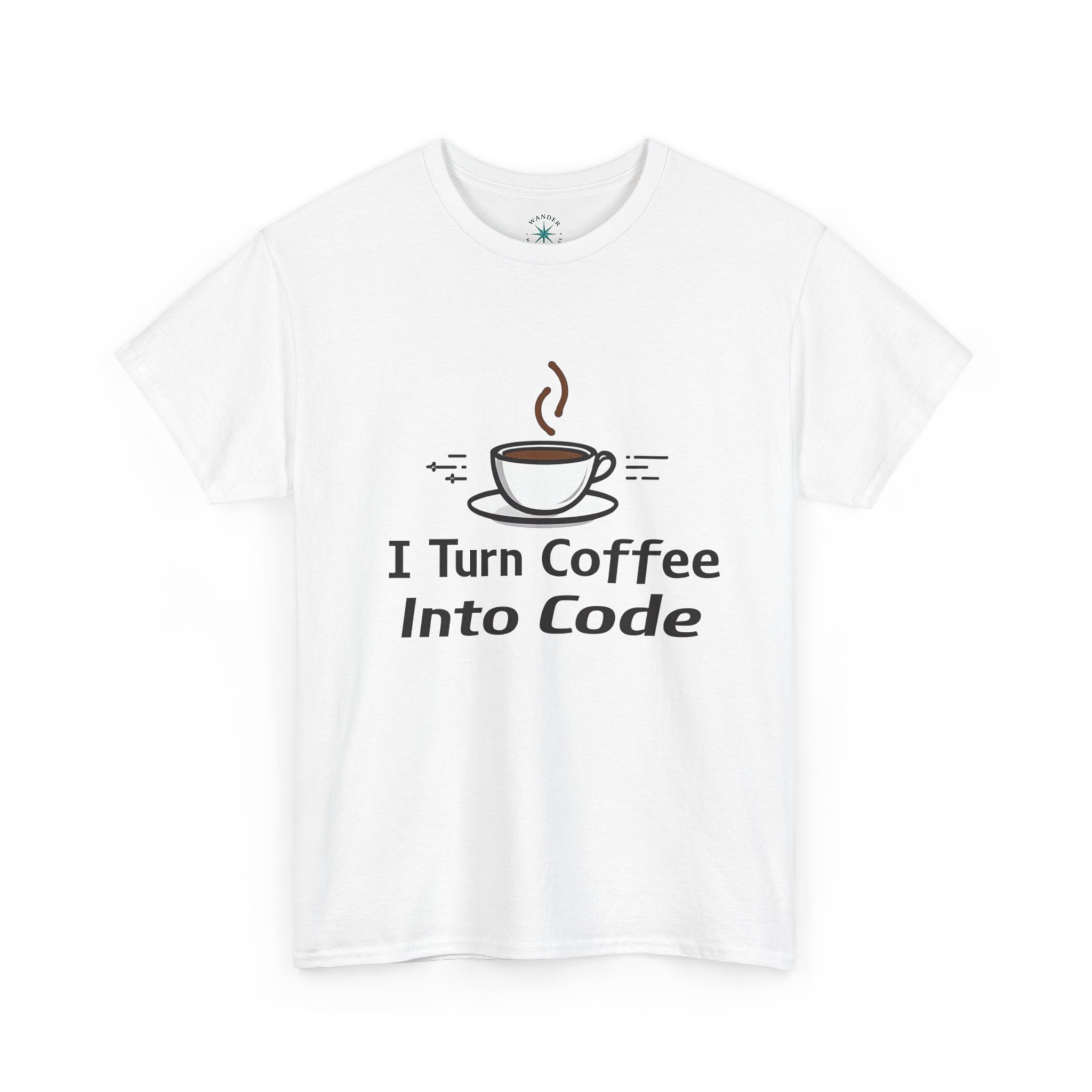 I Turn Coffee Into Code Minimalist Developer Shirt, Funny Shirt, Geeky Tee, Unisex T-shirt - Image 3