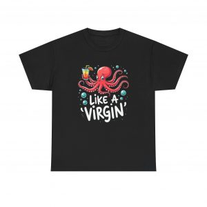 Funny Animated Octopus Cocktail Party Unisex Heavy Cotton Tee, Virgin Voyages Cruise Fun Shirt, Humor Tee, Cruise Wear, Party Shirt