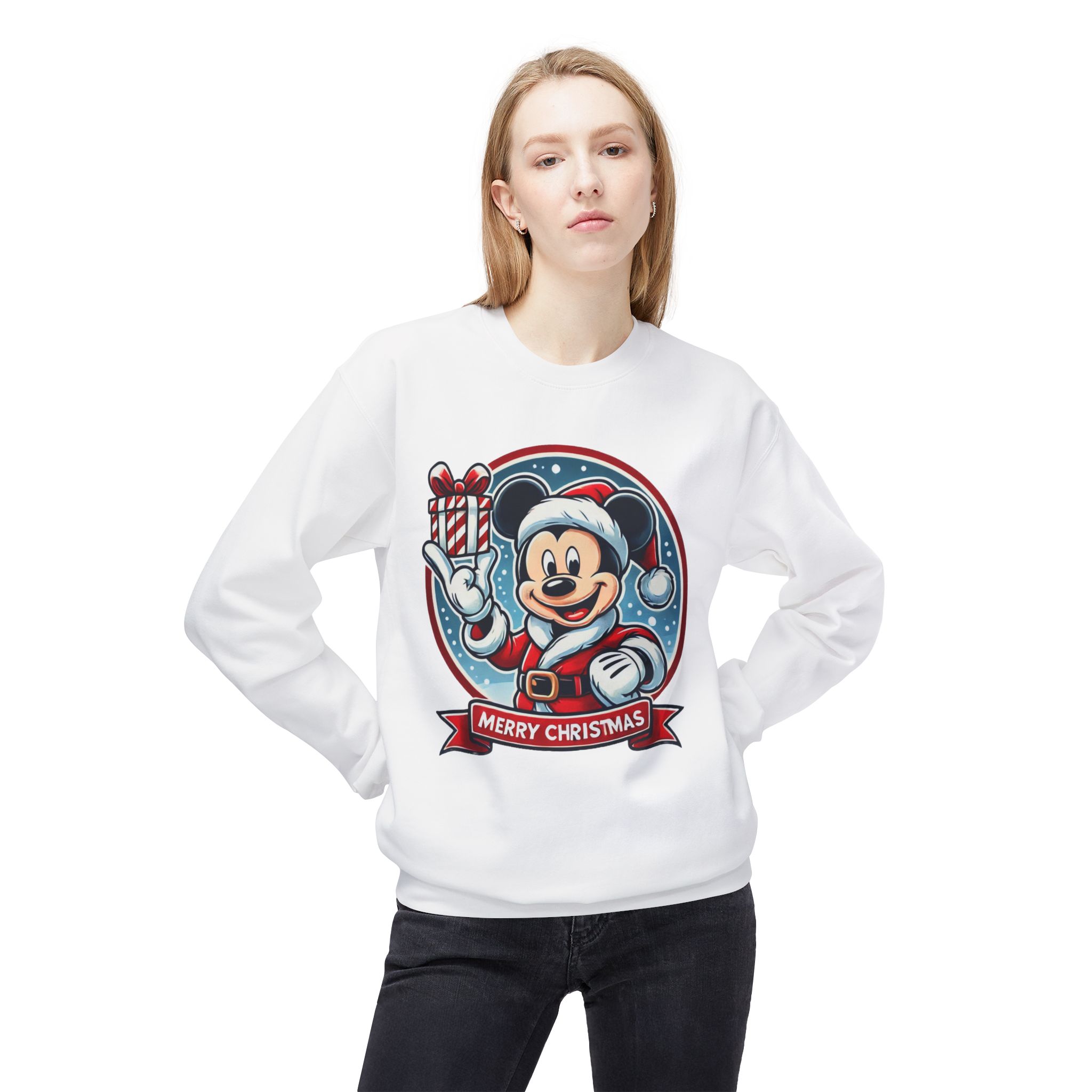 Festive Mickey Mouse Santa Sweatshirt - Merry Christmas Holiday Pullover - Disney Christmas Gift - Image 3