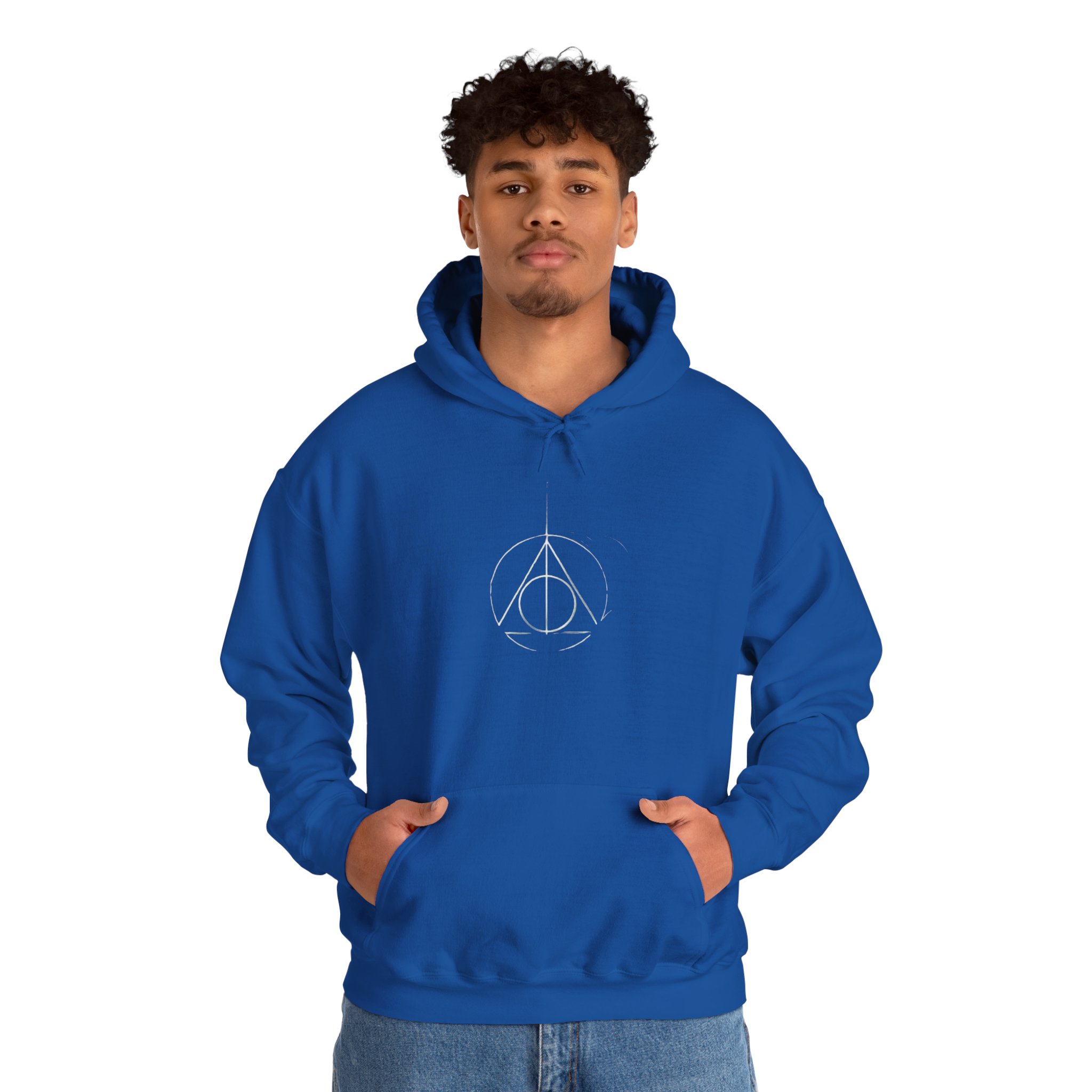 Minimalist Wizard Hallows Hoodie Cozy Magical Symbol Design - Image 28