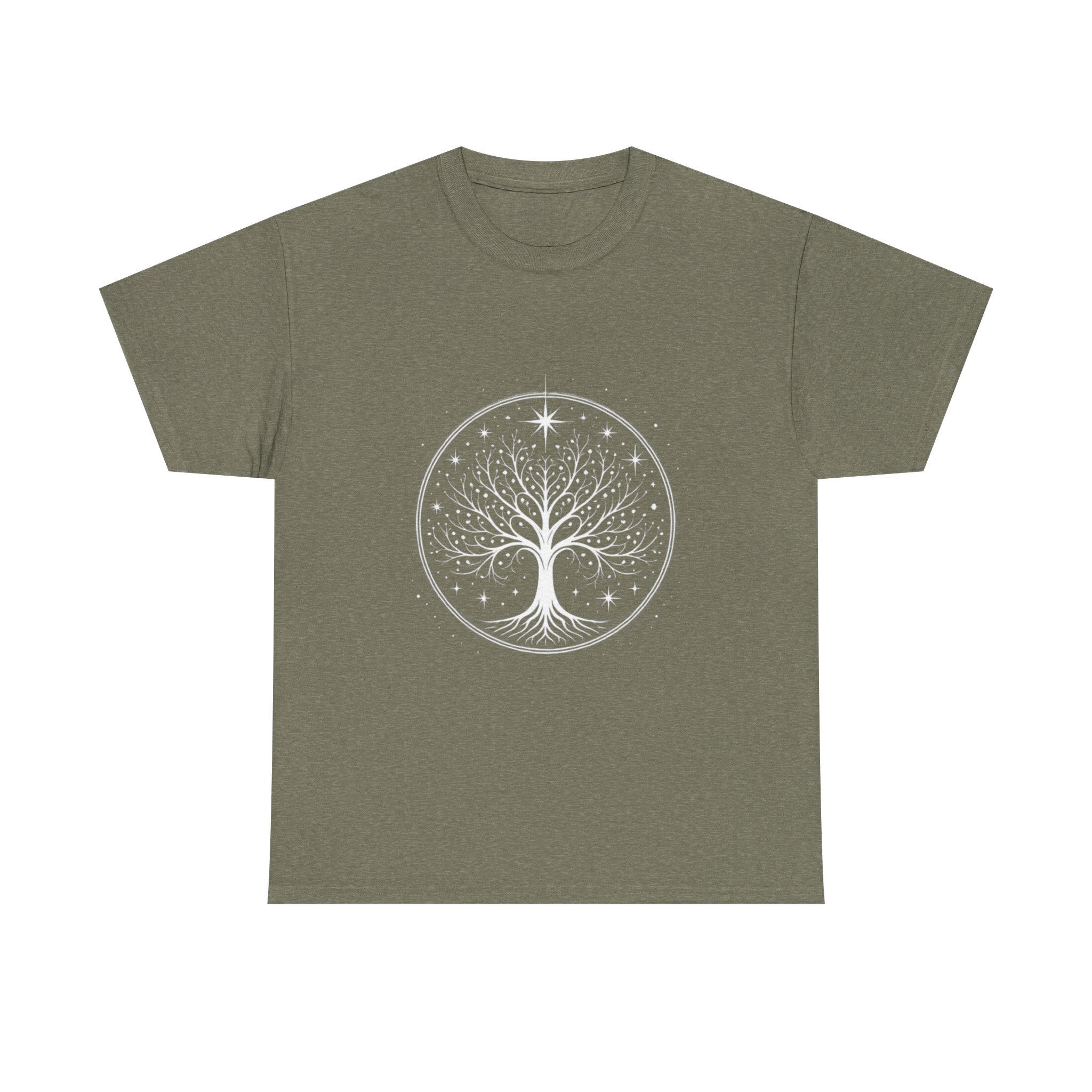 Minimalistic White Tree of Gondor Unisex Heavy Cotton T-Shirt Tolkien-Inspired Design - Image 9