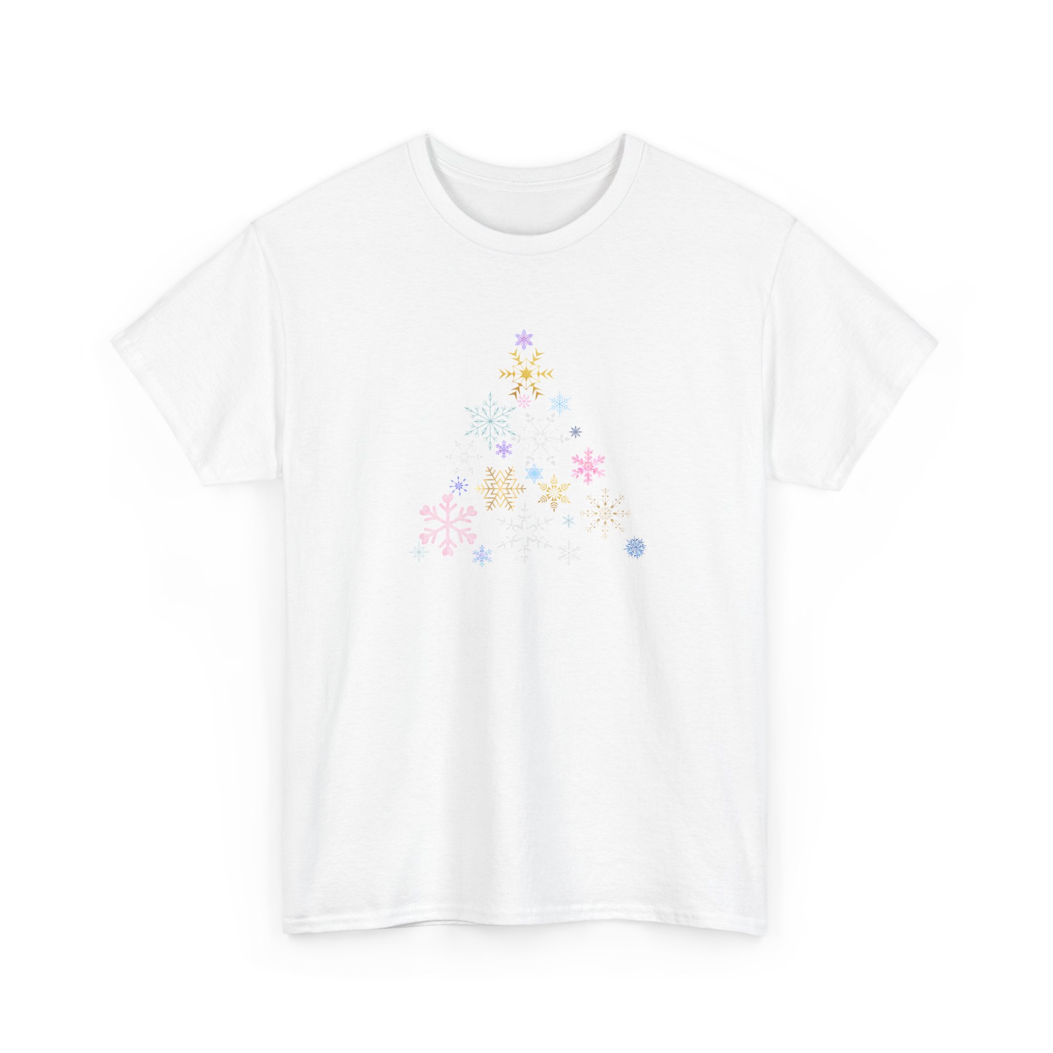 Christmas Tree Snowflake T-Shirt, Festive and Fun, Colorful Design, Holiday Tee for Winter Celebrations, Unisex Cotton Tee, Christmas Gift - Image 3