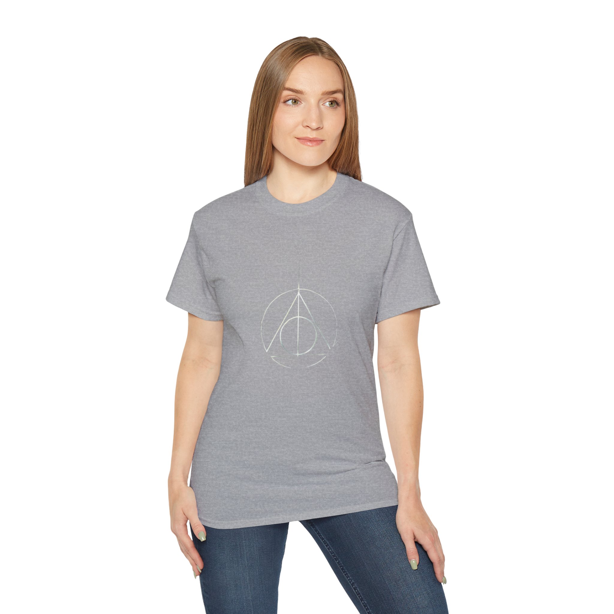 Minimalist Wizard Hallows Unisex Cotton Tee Magical Symbol Design - Image 6