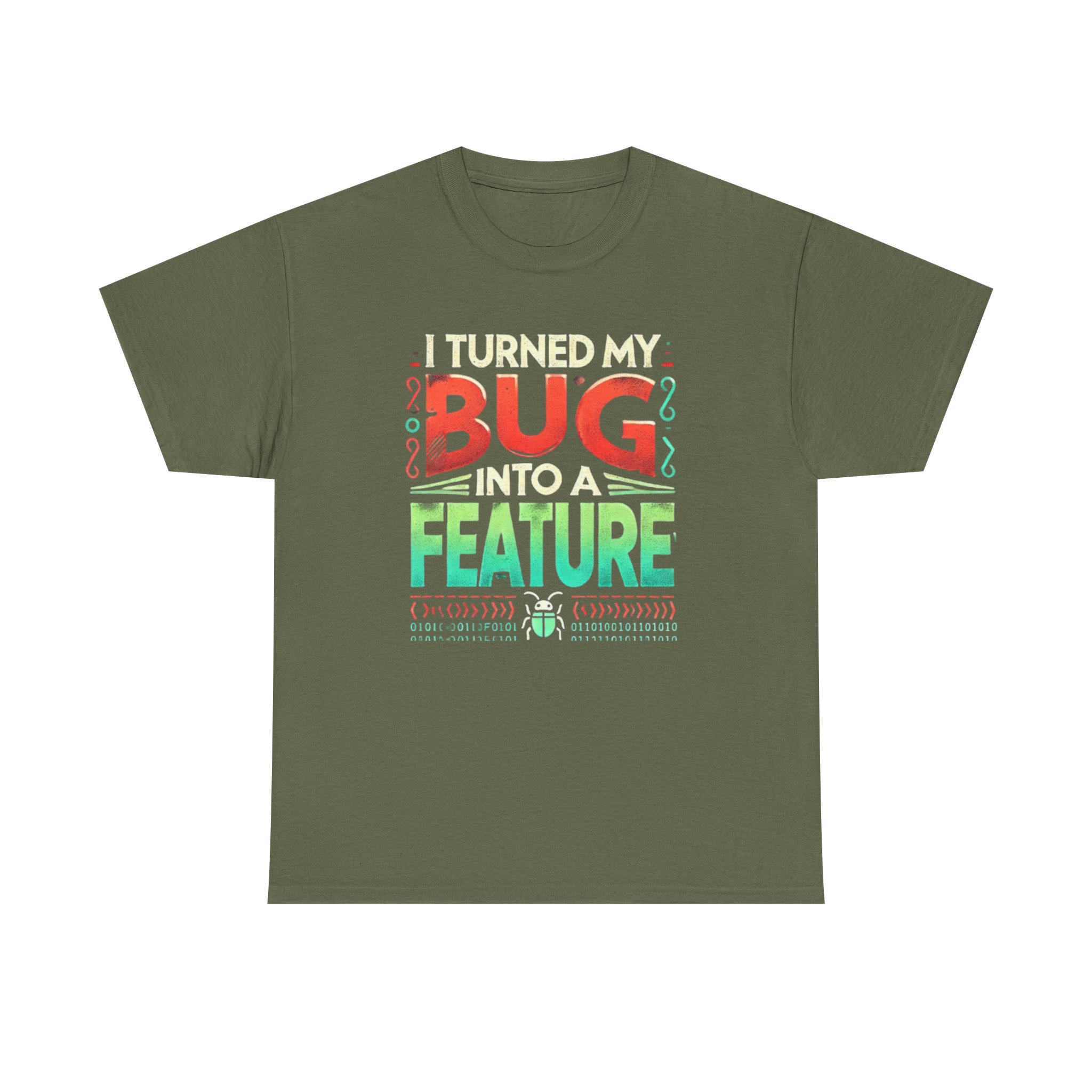 Bug into a Feature T-shirt, Programmer Gift, Funny Computer Tee, Coding Shirt, Tech Nerd Top, Unisex Heavy Cotton Tee - Image 5