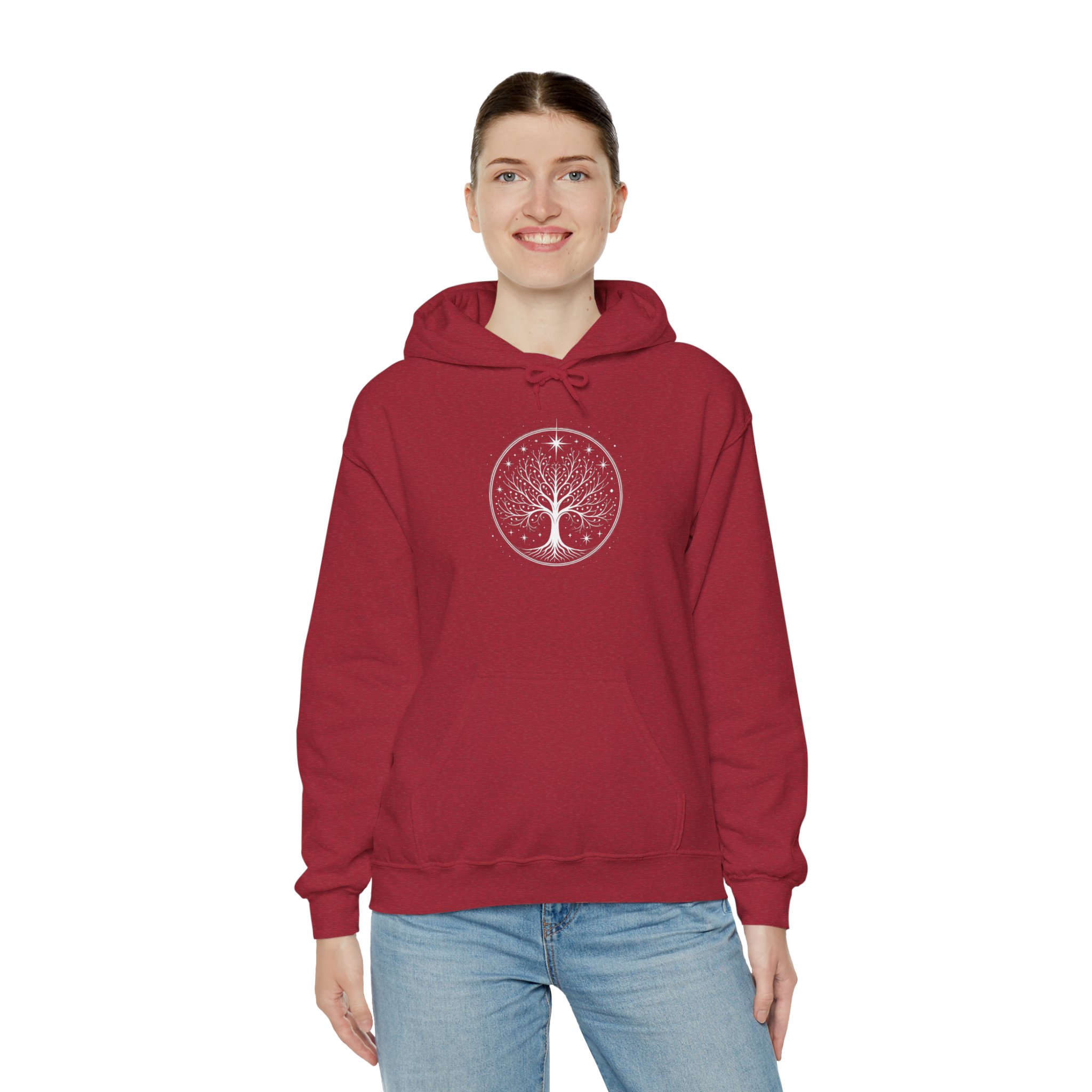 Minimalistic White Tree of Gondor Unisex Hoodie Tolkien-Inspired Comfort - Image 37