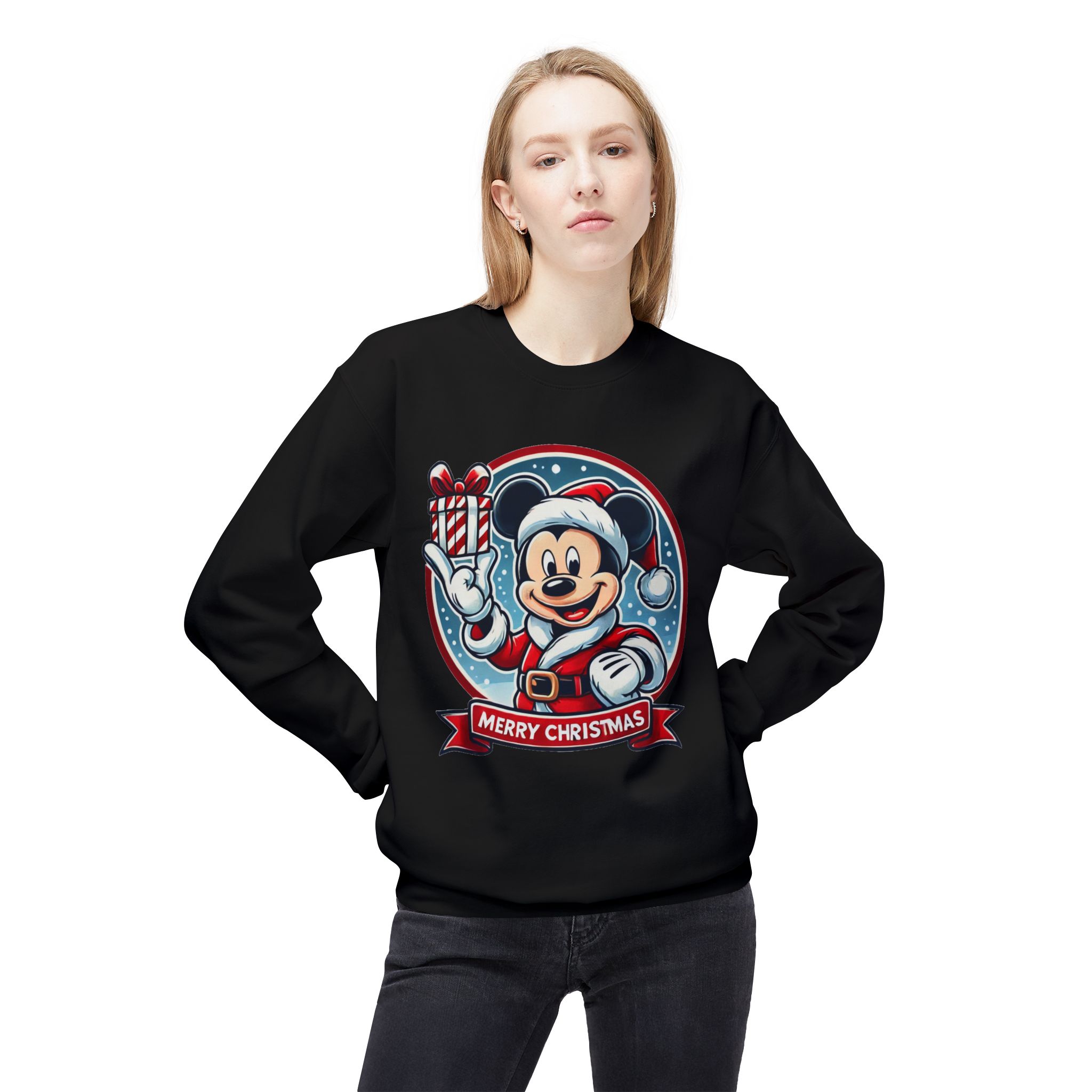 Festive Mickey Mouse Santa Sweatshirt - Merry Christmas Holiday Pullover - Disney Christmas Gift - Image 7