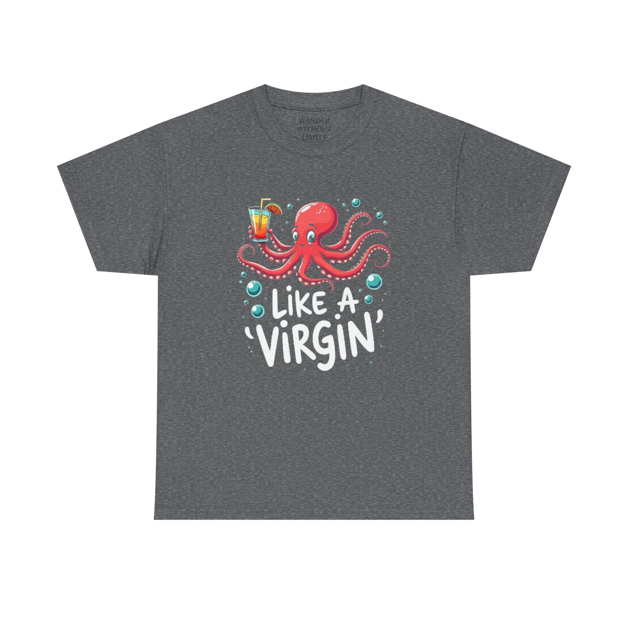 Funny Animated Octopus Cocktail Party Unisex Heavy Cotton Tee, Virgin Voyages Cruise Fun Shirt, Humor Tee, Cruise Wear, Party Shirt - Image 17