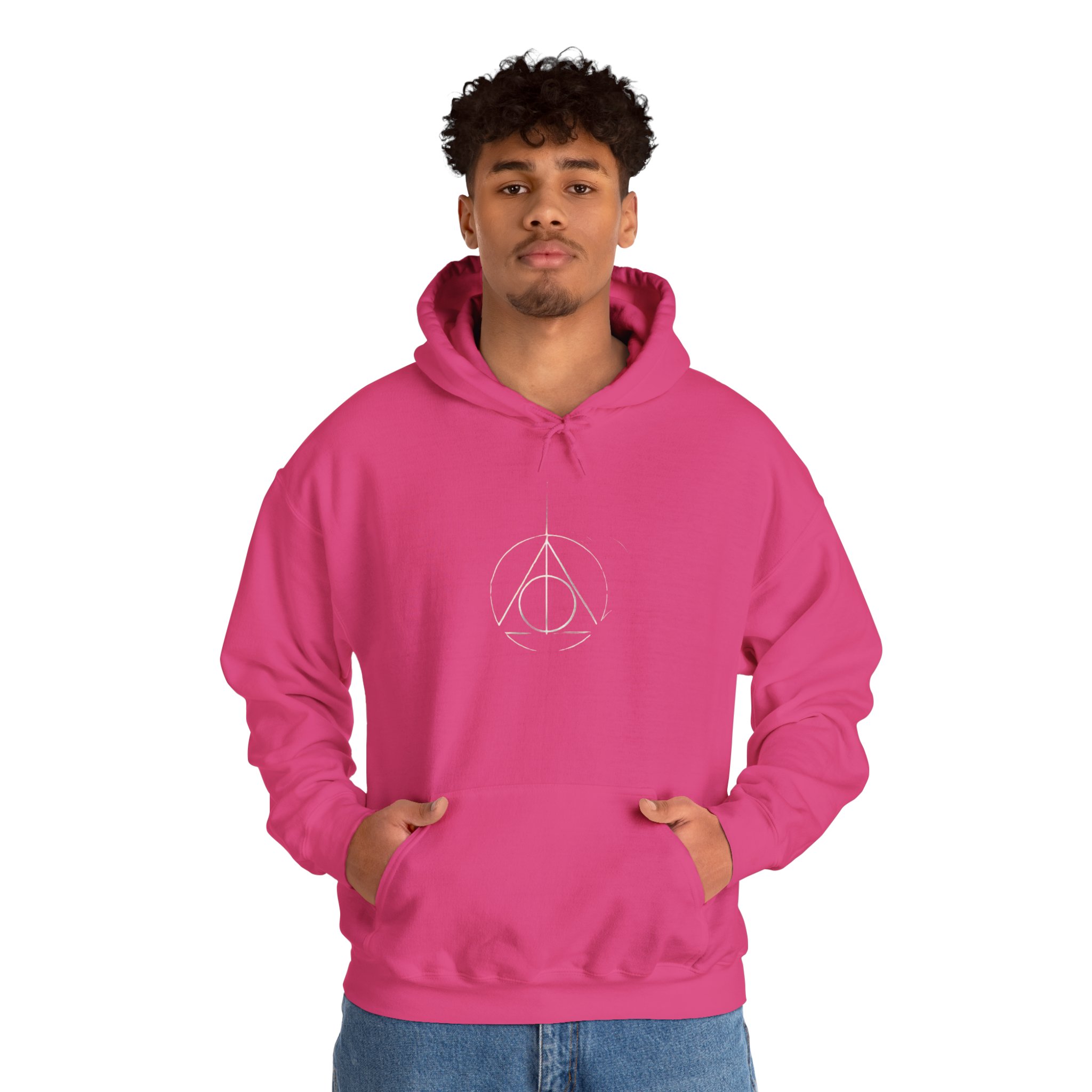 Minimalist Wizard Hallows Hoodie Cozy Magical Symbol Design - Image 34