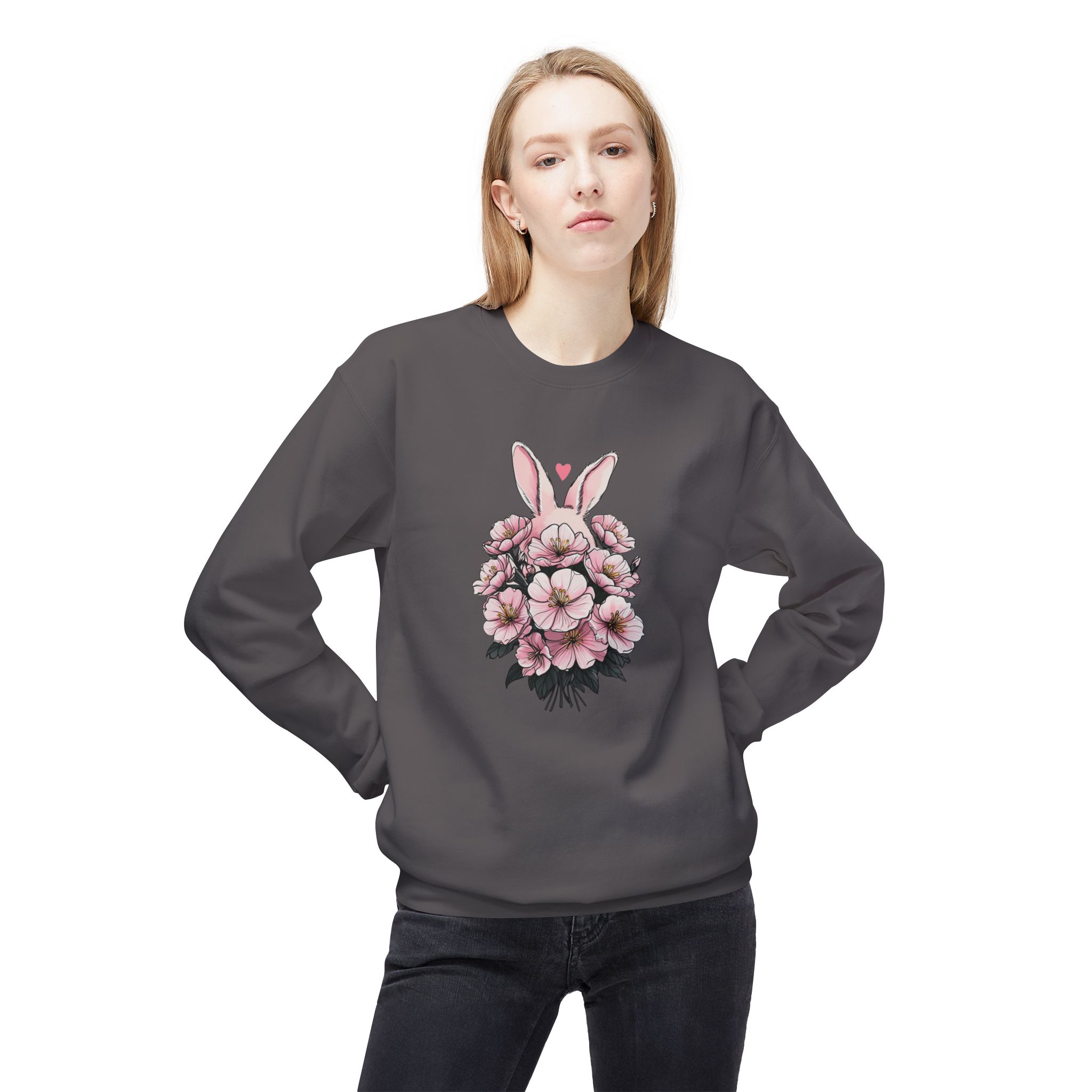 Spring/Easter Bunny Floral Crewneck Sweatshirt - Cute Easter Gift, Floral Sweatshirt, Spring Apparel - Image 15
