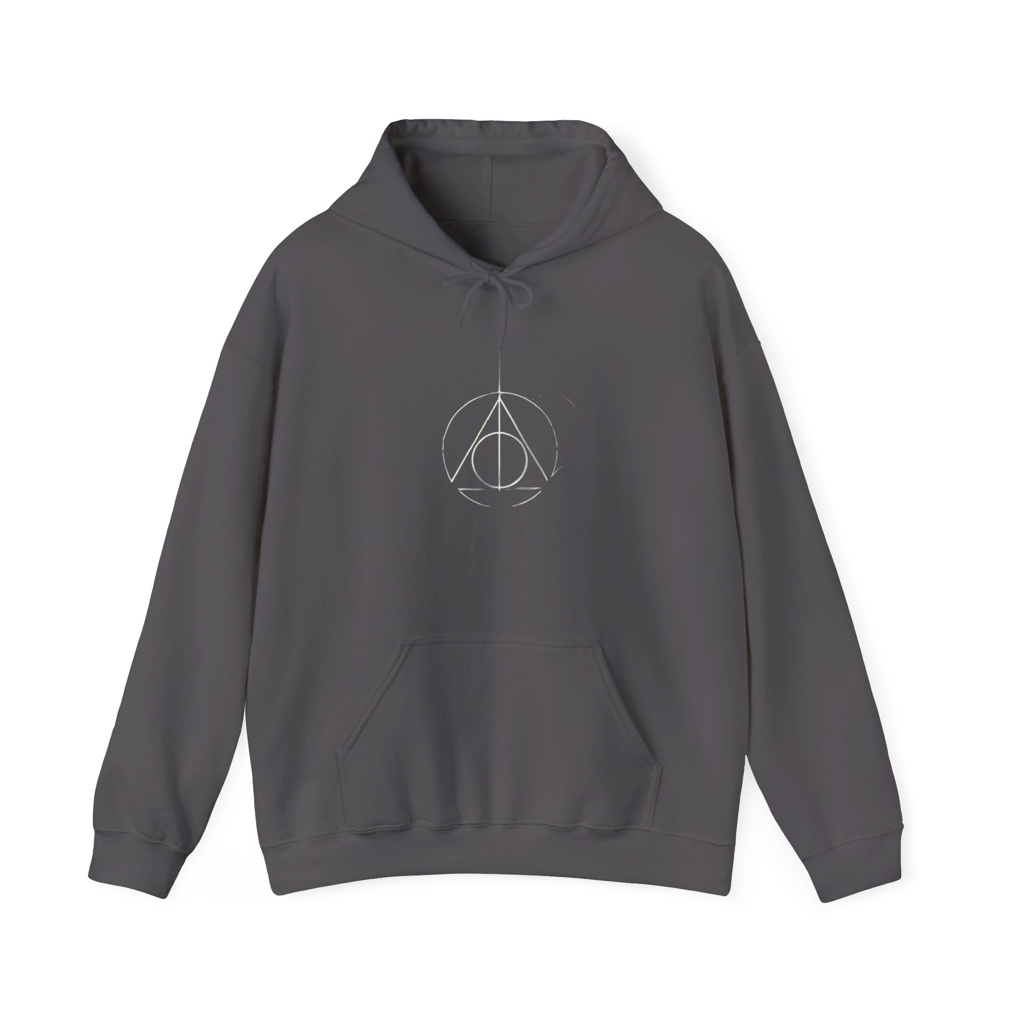 Minimalist Wizard Hallows Hoodie Cozy Magical Symbol Design - Image 19