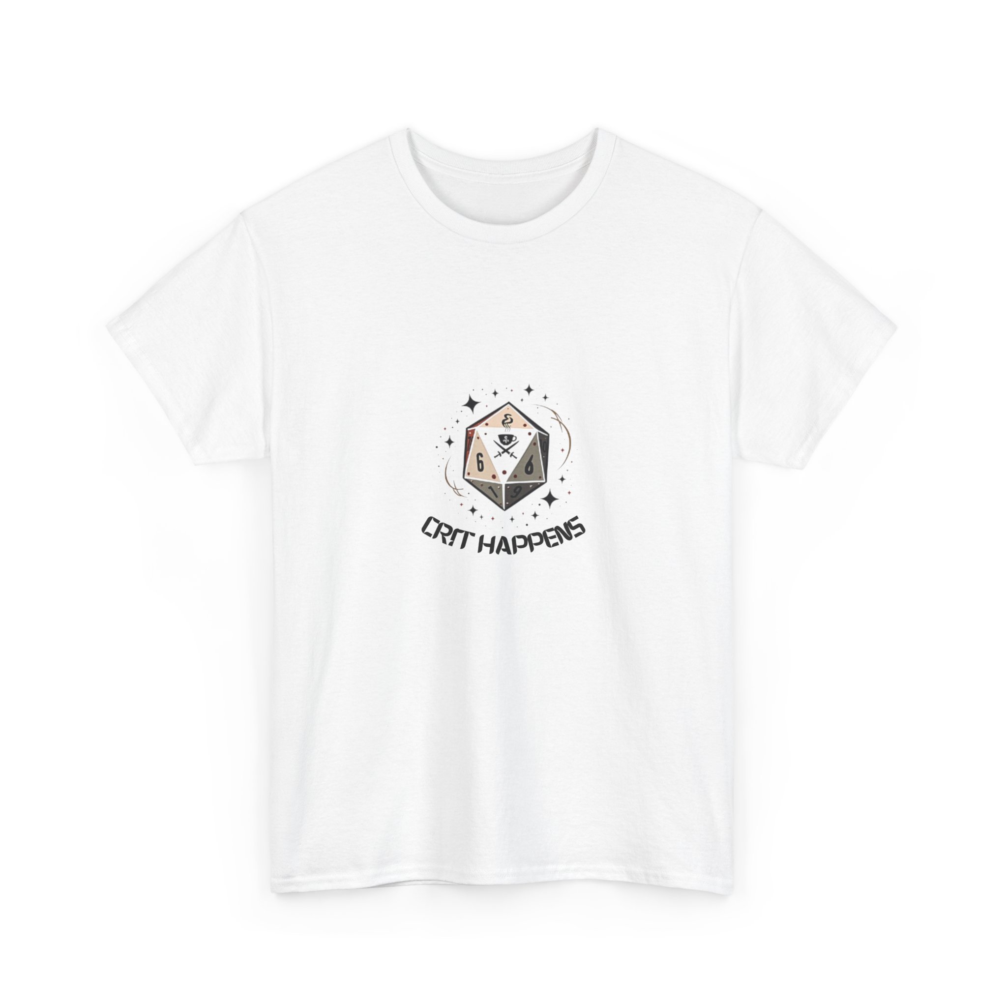 Crit Happens Tshirt- Funny RPG Coffee Lover Gift - Image 3