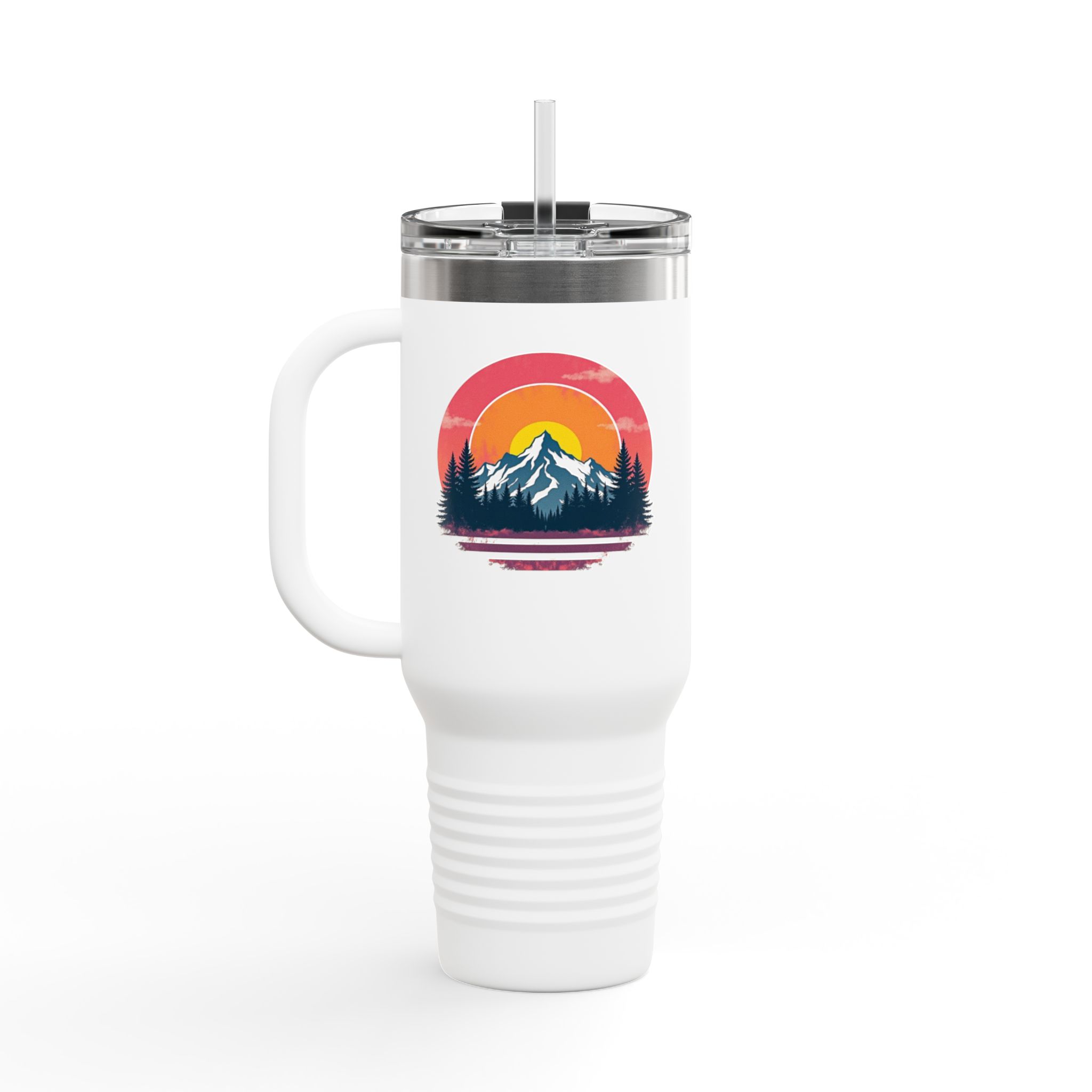 Mountain Explorer Insulated Travel Mug - Adventure Vacation Cup, Large 40oz Flask, Outdoors Hiking Thermos, Traveler Gift, Camping Gear - Image 4