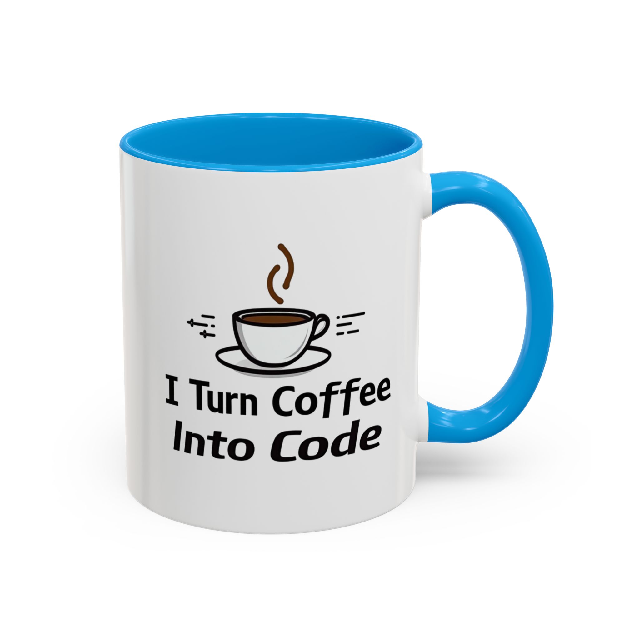 I Turn Coffee Into Code, Two-Toned Mug, Perfect Gift for coders - Image 17